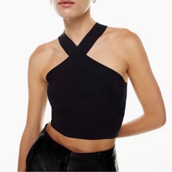 Babaton Black Ribbed Tank Top - Picture 2 of 8